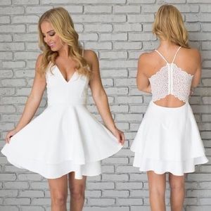 Windsor White Dress w/Lace Detail